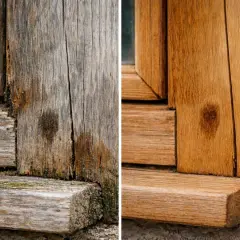 Prima e dopo: come togliere tinta capelli dal legno rovinato, ripristinando la bellezza naturale.