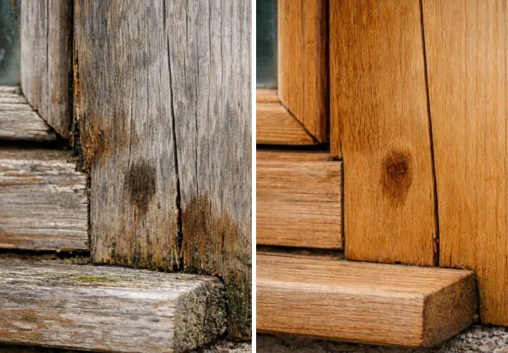 Prima e dopo: come togliere tinta capelli dal legno rovinato, ripristinando la bellezza naturale.