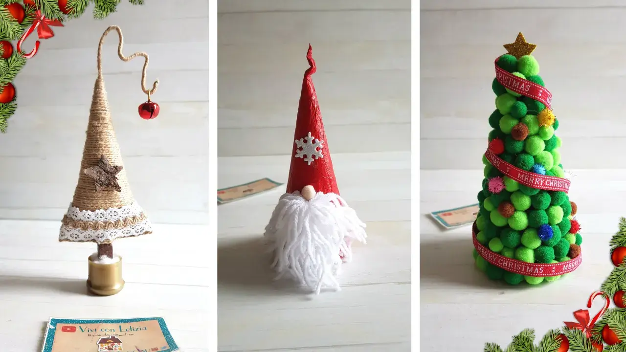 Alberi di Natale e gnomo fai da te, perfetti lavoretti di Natale per adulti.