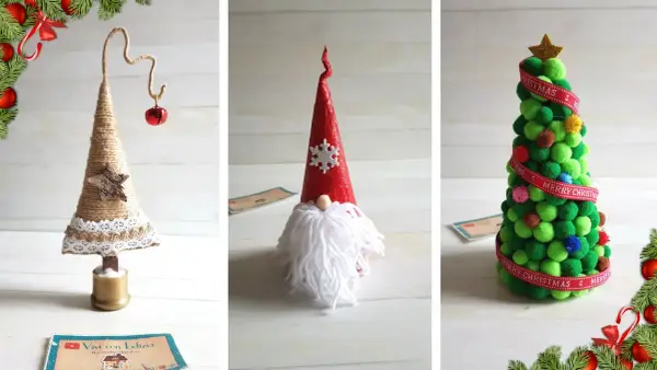 Alberi di Natale e gnomo fai da te, perfetti lavoretti di Natale per adulti.